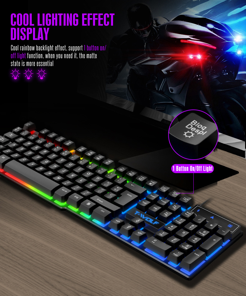 Esports Gaming Logo - Gaming Keyboard Wired Glowing Computer Keyboard