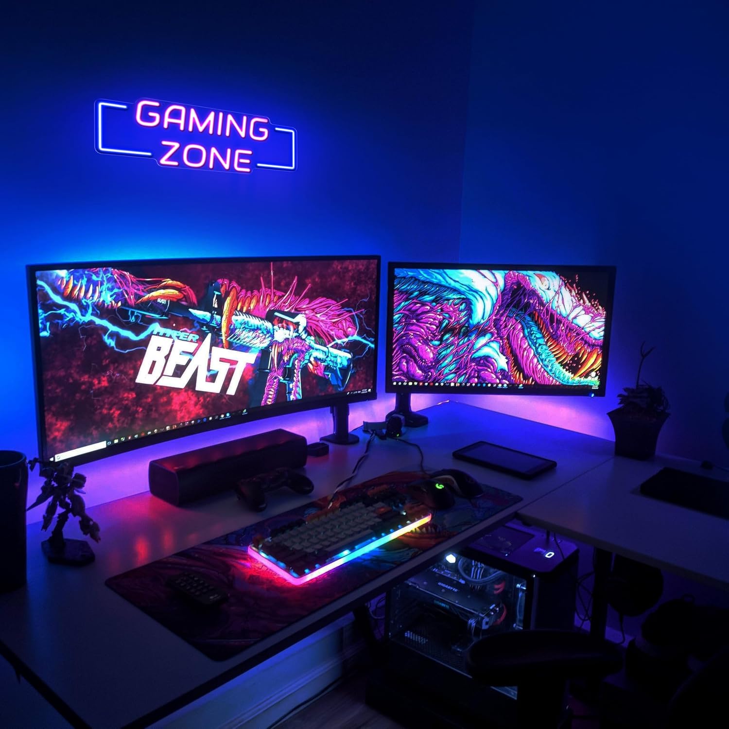 Gaming Zone Neon Sign USB LED  - Esports Gaming Room 评论和价格