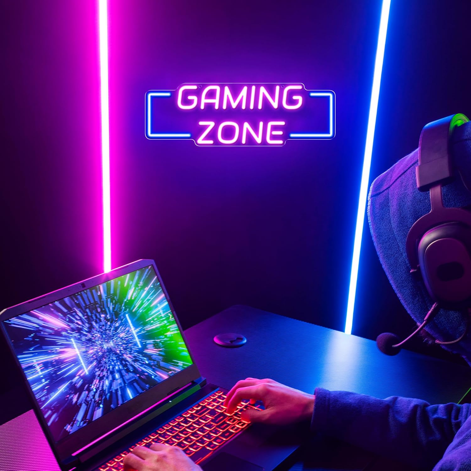 Gaming Zone Neon Sign USB LED  - Esports Gaming Room 评论和价格