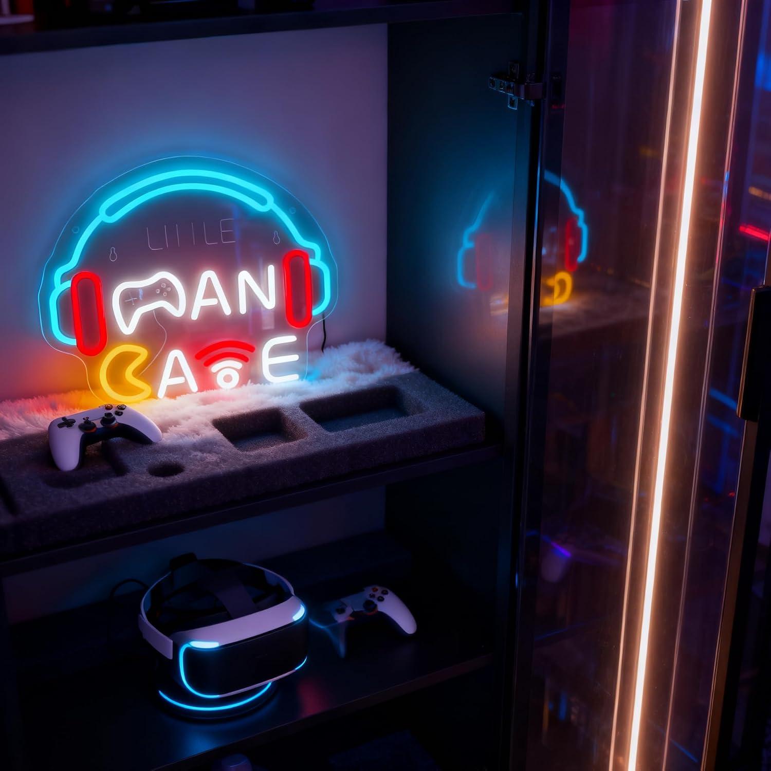 Headphone Neon Sign USB Dimmab - Esports Gaming Room 评论和价格