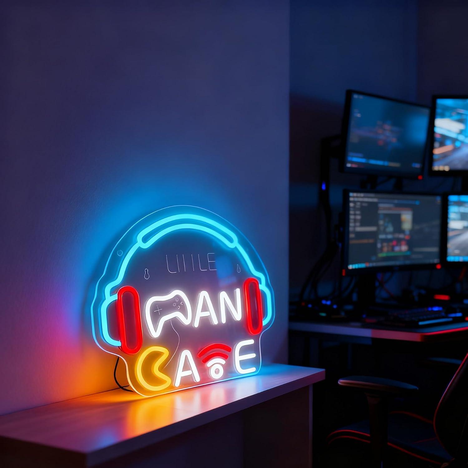 Headphone Neon Sign USB Dimmab - Esports Gaming Room 评论和价格
