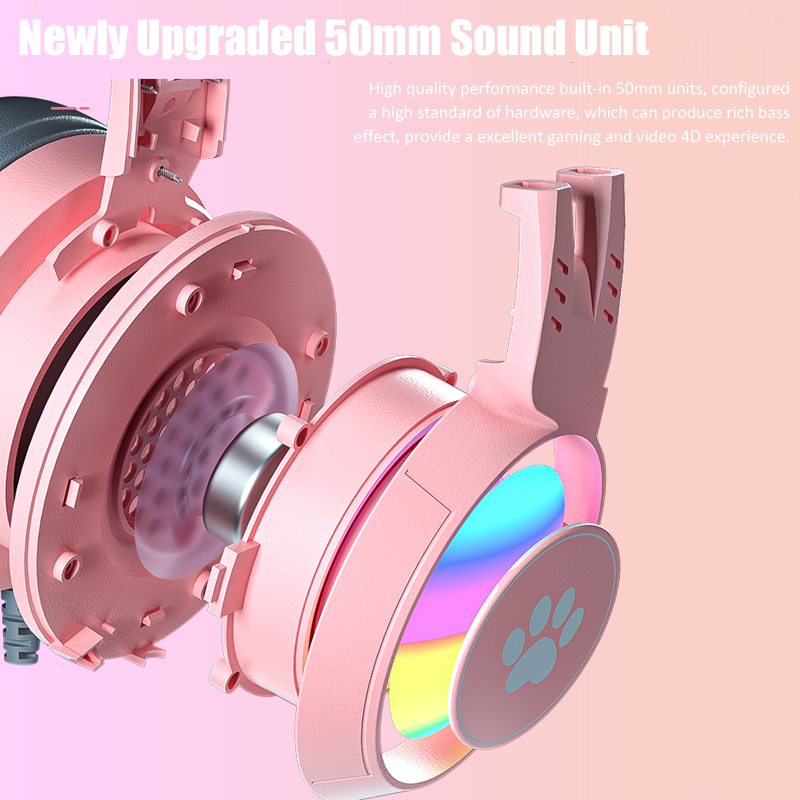 Cute Cat Ear Gaming Headphones - Esports Gaming Monitor 评论和价格