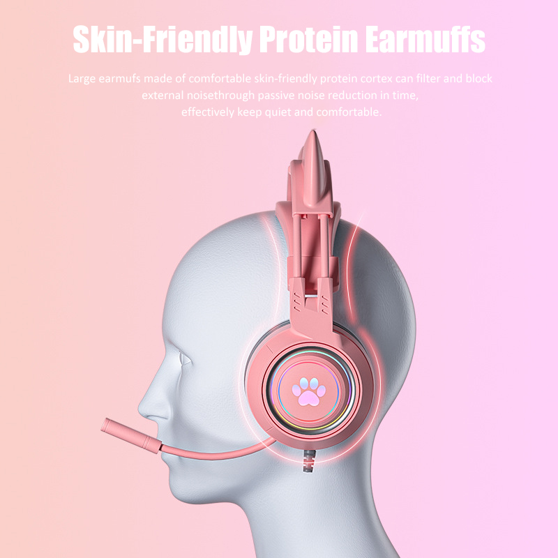 Cute Cat Ear Gaming Headphones - Esports Gaming Monitor 评论和价格