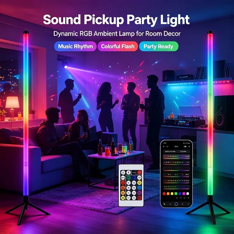 2PCS 120CM RGB Floor Lamp, Sou - Esports Gaming Room 评论和价格