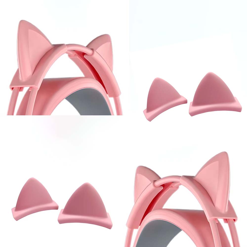 Pink Silicone Cat Ears Pendant - Esports Wireless Gaming Headset 评论和价格