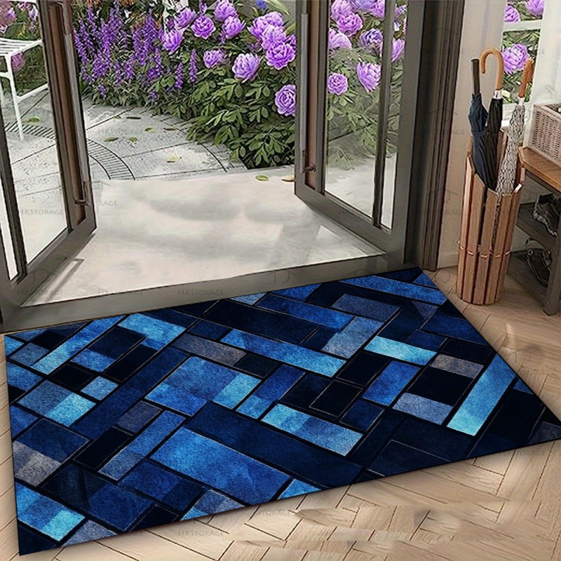 Nordic Blue Geometric Patchwor - Esports Gaming Room 评论和价格